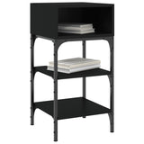 Bedside Table Black 35x34.5x70 cm Engineered Wood - Side View