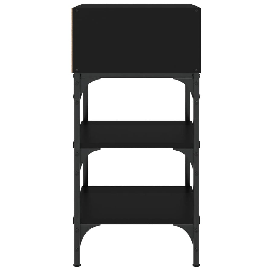 Bedside Table Black 35x34.5x70 cm Engineered Wood