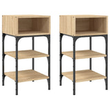 Bedside Tables 2 pcs Sonoma Oak 35x34.5x70 cm Engineered Wood - Front View