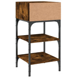 Bedside Tables 2 pcs Smoked Oak 35x34.5x70 cm Engineered Wood - Close-Up Angle