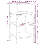 Bedside Tables 2 pcs Smoked Oak 35x34.5x70 cm Engineered Wood - Extra Image