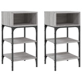 Bedside Tables 2 pcs Grey Sonoma 35x34.5x70 cm Engineered Wood - Front View