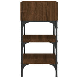 Bedside Table Brown Oak 35x34.5x70 cm Engineered Wood - 45-Degree Angle