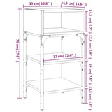 Bedside Tables 2 pcs Brown Oak 35x34.5x70 cm Engineered Wood - Extra Image