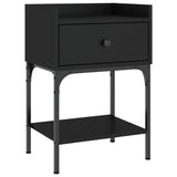 Bedside Table Black 40.5x31x60 cm Engineered Wood - Front View