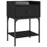 Bedside Table Black 40.5x31x60 cm Engineered Wood - Side View