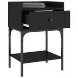 Bedside Table Black 40.5x31x60 cm Engineered Wood - Top-Down View