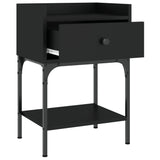 Bedside Tables 2 pcs Black 40.5x31x60 cm Engineered Wood - Close-Up Angle