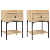 Bedside Tables 2 pcs Sonoma Oak 40.5x31x60 cm Engineered Wood - Front View