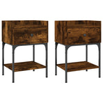 Bedside Tables 2 pcs Smoked Oak 40.5x31x60 cm Engineered Wood