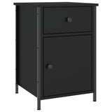 Bedside Cabinet Black 40x42x60 cm Engineered Wood - Front View