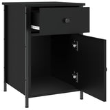 Bedside Cabinet Black 40x42x60 cm Engineered Wood - Rear View