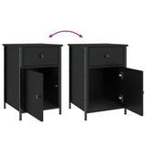 Bedside Cabinet Black 40x42x60 cm Engineered Wood - Extra Image