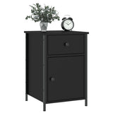 Bedside Cabinets 2 pcs Black 40x42x60 cm Engineered Wood - Side View