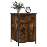 Bedside Cabinet Smoked Oak 40x42x60 cm Engineered Wood - Side View
