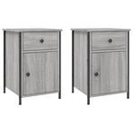 Bedside Cabinets 2 pcs Grey Sonoma 40x42x60 cm Engineered Wood