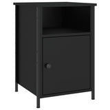 Bedside Cabinet Black 40x42x60 cm Engineered Wood - Front View