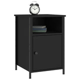 Bedside Cabinet Black 40x42x60 cm Engineered Wood - Side View