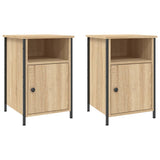 Bedside Cabinets 2 pcs Sonoma Oak 40x42x60 cm Engineered Wood - Front View