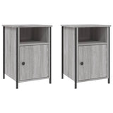 Bedside Cabinets 2 pcs Grey Sonoma 40x42x60 cm Engineered Wood - Front View