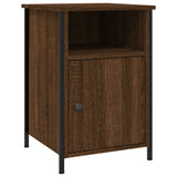 Bedside Cabinet Brown Oak 40x42x60 cm Engineered Wood - Front View
