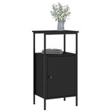 Bedside Cabinet Black 41x31x80 cm Engineered Wood - Side View
