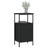 Bedside Cabinets 2 pcs Black 41x31x80 cm Engineered Wood - Side View