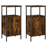 Bedside Cabinets 2 pcs Smoked Oak 41x31x80 cm Engineered Wood