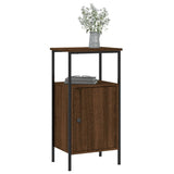 Bedside Cabinet Brown Oak 41x31x80 cm Engineered Wood - Side View
