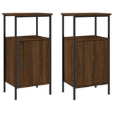 Bedside Cabinets 2 pcs Brown Oak 41x31x80 cm Engineered Wood