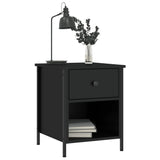 Bedside Cabinet Black 40x42x50 cm Engineered Wood - Side View