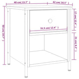 Bedside Cabinet Black 40x42x50 cm Engineered Wood - Extra Image