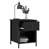 Bedside Cabinets 2 pcs Black 40x42x50 cm Engineered Wood - 45-Degree Angle