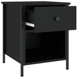Bedside Cabinets 2 pcs Black 40x42x50 cm Engineered Wood - Rear View