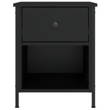 Bedside Cabinets 2 pcs Black 40x42x50 cm Engineered Wood - Close-Up Angle