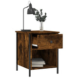 Bedside Cabinets 2 pcs Smoked Oak 40x42x50 cm Engineered Wood - 45-Degree Angle