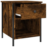 Bedside Cabinets 2 pcs Smoked Oak 40x42x50 cm Engineered Wood - Rear View