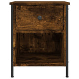 Bedside Cabinets 2 pcs Smoked Oak 40x42x50 cm Engineered Wood - Close-Up Angle