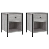 Bedside Cabinets 2 pcs Grey Sonoma 40x42x50 cm Engineered Wood - Front View