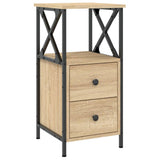 Bedside Cabinets 2 pcs Sonoma Oak 34x35.5x70 cm Engineered Wood - Side View