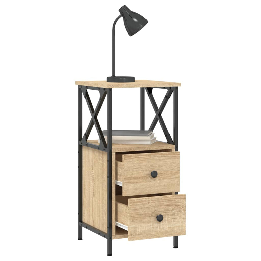 Bedside Cabinets 2 pcs Sonoma Oak 34x35.5x70 cm Engineered Wood