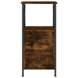 Bedside Cabinet Smoked Oak 34x35.5x70 cm Engineered Wood - Rear View