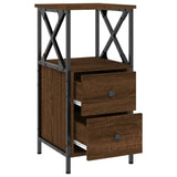 Bedside Cabinet Brown Oak 34x35.5x70 cm Engineered Wood - 45-Degree Angle