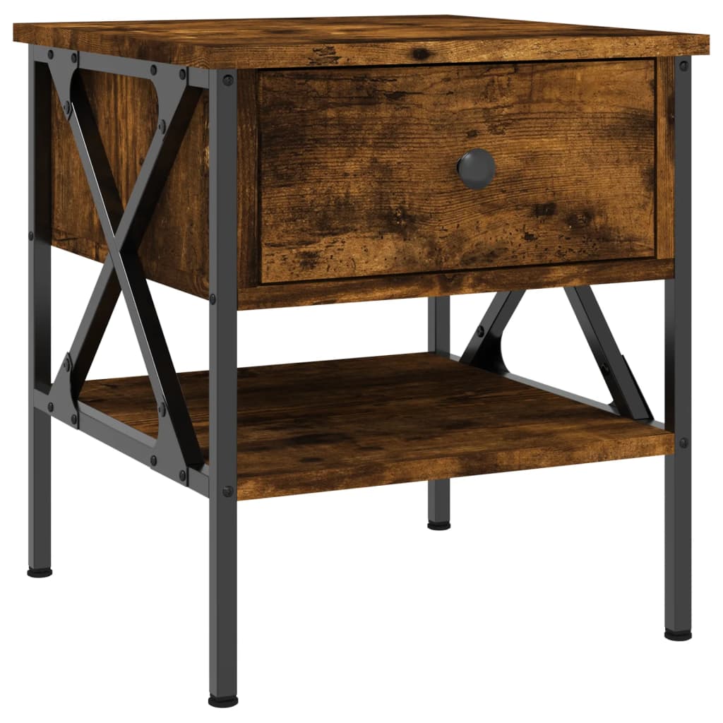 Bedside Table Smoked Oak 40x42x45 cm Engineered Wood