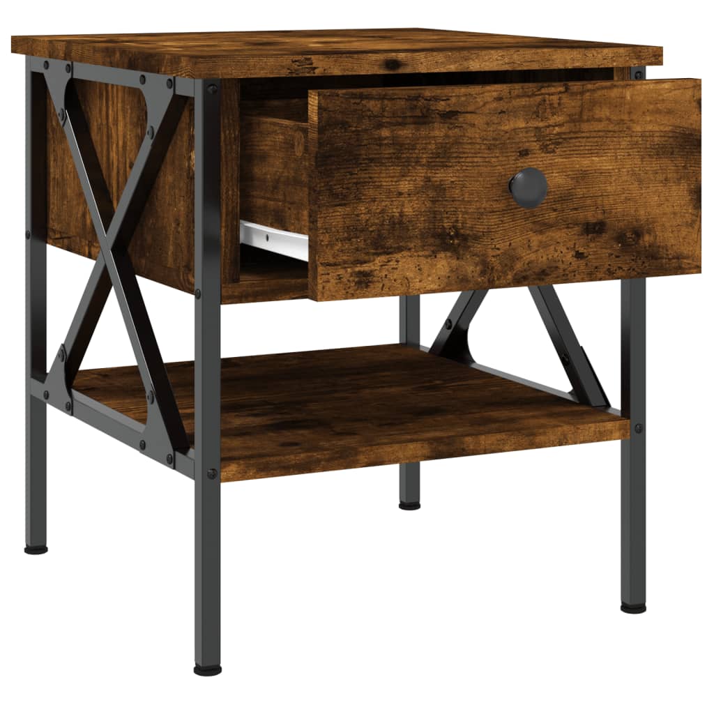 Bedside Table Smoked Oak 40x42x45 cm Engineered Wood