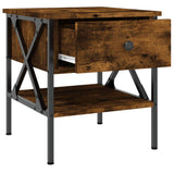 Bedside Table Smoked Oak 40x42x45 cm Engineered Wood