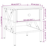 Bedside Table Smoked Oak 40x42x45 cm Engineered Wood - Extra Image