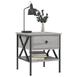 Bedside Table Grey Sonoma 40x42x45 cm Engineered Wood - Side View
