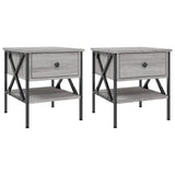 Bedside Tables 2 pcs Grey Sonoma 40x42x45 cm Engineered Wood - Front View