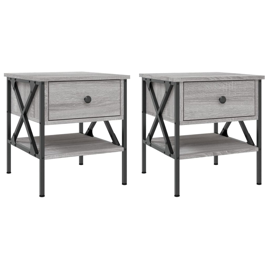 Bedside Tables 2 pcs Grey Sonoma 40x42x45 cm Engineered Wood